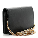 Calfskin Mini GG Marmont Chain Wallet Black