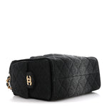 Washed Denim Quilted Mini Chanel 25 Handbag Black