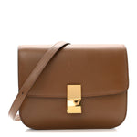 Box Calfskin Medium Classic Box Flap Bag Camel
