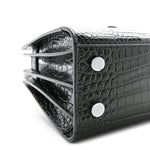Calfskin Crocodile Embossed Nano Sac De Jour Dark Green