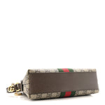 GG Supreme Monogram Textured Dollar Calfskin Web Small Ophidia Dome Shoulder Bag Beige Ebony New Acero