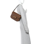 Azalea Calfskin Horsebit 1955 Shoulder Bag  Brown Sugar