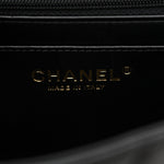 Lambskin Quilted Mini Top Handle Rectangular Flap Black