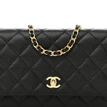Caviar Quilted CC Turnlock Wallet On Chain WOC Black