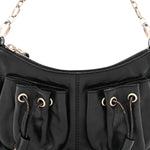Lambskin Tassel Hobo Black