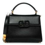 Calfskin Mini VSling Top Handle Bag Black