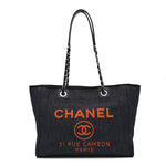 Denim Small Deauville Tote Blue Orange
