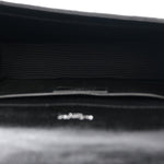 Grain De Poudre Textured Mixed Matelasse Triquilt Medium Monogram Satchel Black
