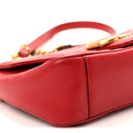 Calfskin Matelasse Small GG Marmont Shoulder Bag Hibiscus Red