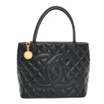 Caviar Quilted Medallion Tote Black