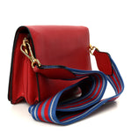 Vitello Daino Flap Crossbody Rosso
