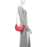 Lambskin Quilted Small Hobo Bag Pink