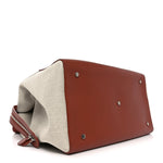 Calfskin Cotton Linen XL Sesia Happy Day Bag Natural Kummel