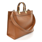 Vitello King Plexiglass Medium Fendi Sunshine Shopper Tote Cuoio