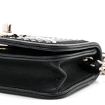 Lambskin Crystal Quilted Mini Chain Belt Bag Black