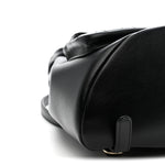 Calfskin Quilted Large Duma Pockets Drawstring Backpack Black