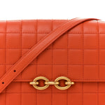 Lambskin Carre Quilted Le Maillon Satchel Orange