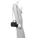 Caviar Quilted Mini Top Handle Rectangular Flap Black