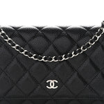 Caviar Quilted Wallet on Chain WOC Black