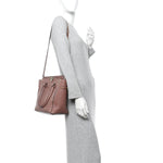 Vitello Small Rockstud Double Handle Tote Antique Rose