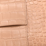 Extra Supple Calfskin Crocodile Embossed Small Downtown Shoulder Bag Nude Beige