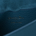 Grained Calfskin Medium Bobby Flap Steel Blue