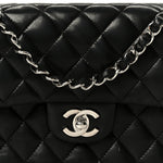 Lambskin Quilted Small Double Flap Black
