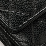 Caviar Quilted Wallet On Chain WOC Black