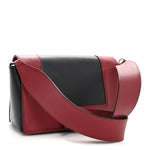 Shiny Smooth Calfskin Medium Frame Shoulder Bag Red Navy