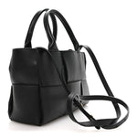 Grained Calfskin Maxi Intrecciato Mini Arco Tote Black