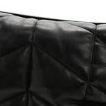 Lambskin Quilted Medium Loulou Puffer Monogram Chain Satchel Black