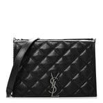 Lambskin Quilted Mini Becky Chain Bag Black