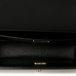 Calfskin Quilted Medium Chain Detail Boy Flap Black