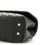 Caviar Quilted Mini Coco Handle Flap Black
