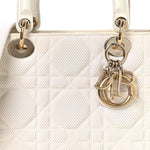 Macrocannage Technical Fabric Medium Lady Dior White