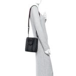 GG Supreme Monogram Appia Calfskin Web Mini Tote Bag Black