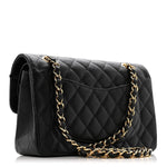 Caviar Quilted Small Double Flap Black