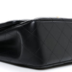 Lambskin Quilted Jumbo Double Flap Black
