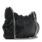 Calfskin Pac Ruched Hobo Black