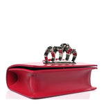 Calfskin Mini Jeweled Knuckle Satchel Lipstick