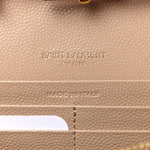 Grain De Poudre Matelasse Chevron Monogram Chain Wallet Dark Beige