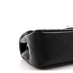 Lambskin Quilted Mini Rectangular Flap Black