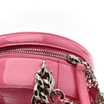 Patent Round As Earth Evening Bag Pink