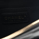Crumpled Glazed Lambskin Quilted Waist Bag Fanny Pack Black