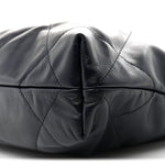 Shiny Calfskin Quilted Small Chanel 22 Navy