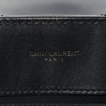 Calfskin Y Quilted Monogram Monochrome Medium Loulou Chain Satchel Black