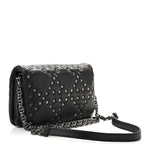 Calfskin Star Motif Macrocannage Mini Caro Bag Black