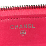 Lambskin Quilted Large Zip Around Organizer Wallet Pink