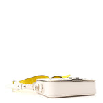 Saffiano Striped Mini Diag Binder Clip Bag White Black Yellow