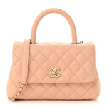 Caviar Quilted Mini Coco Handle Flap Light Pink